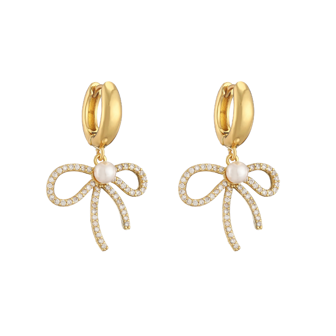 Pearl Bow Earrings