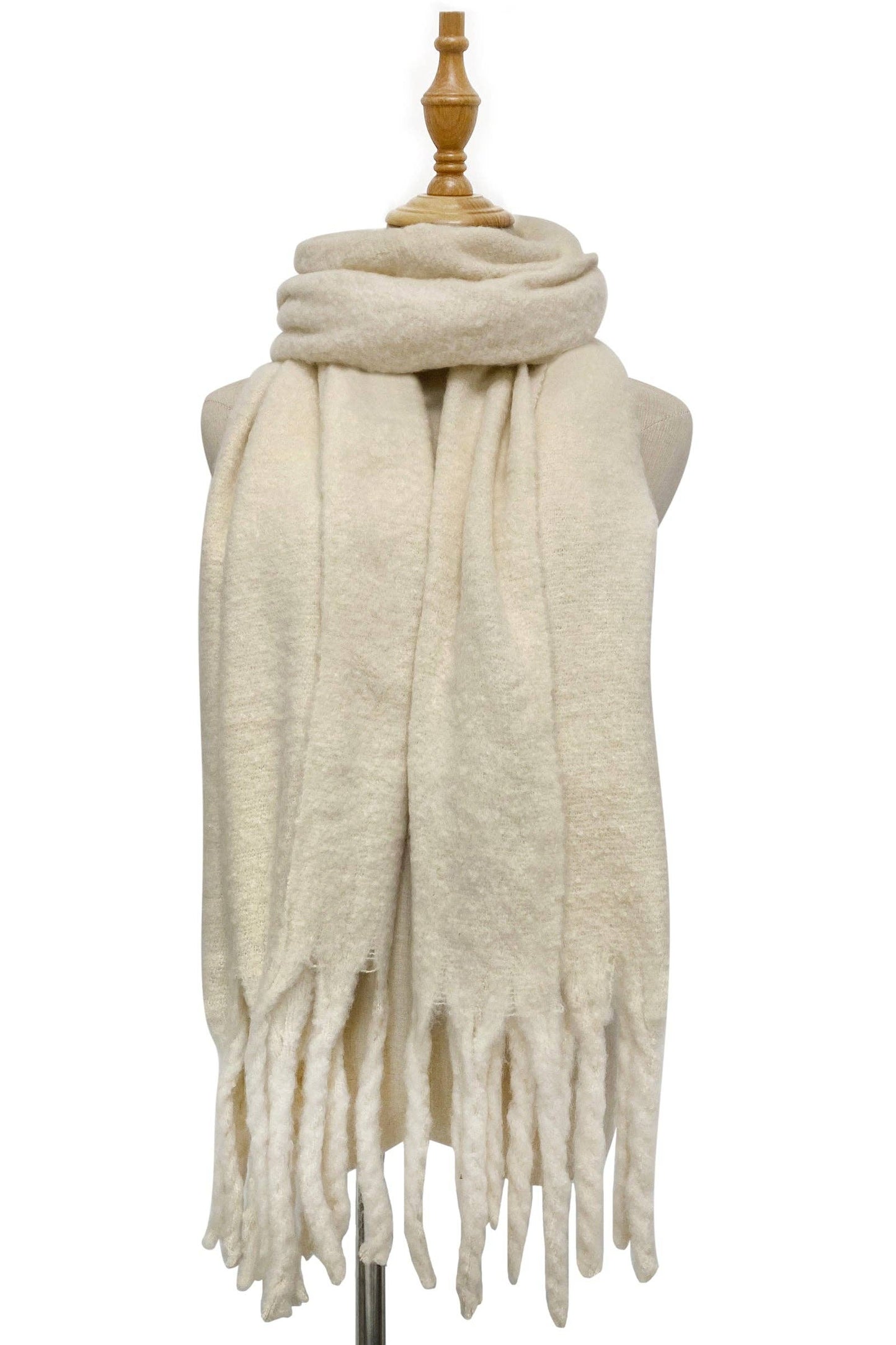 Tassel Blanket Scarf: Ivory