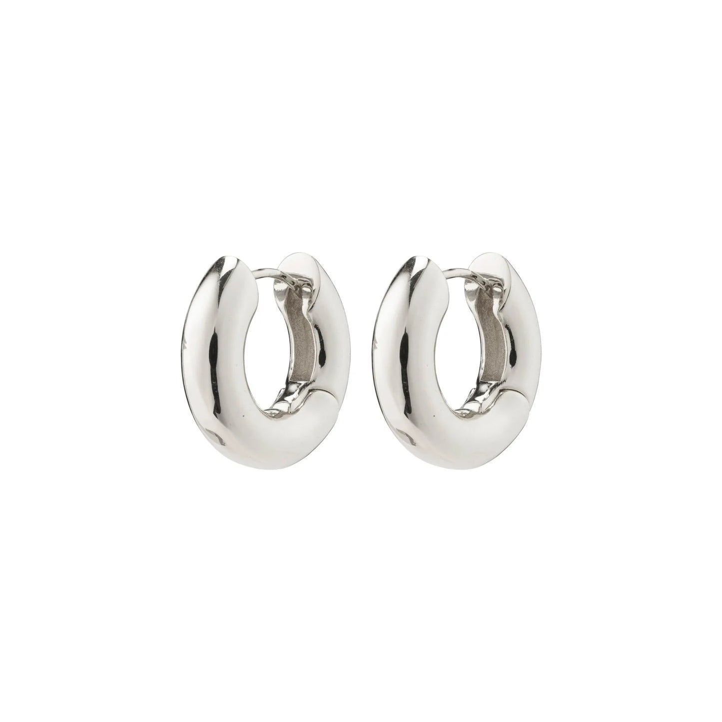Aica Huggie Hoops-Medium-Silver
