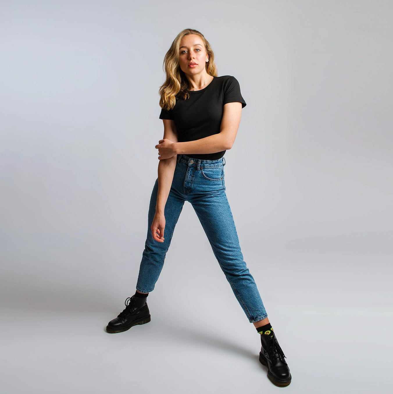 Black Ribbed T-Shirt