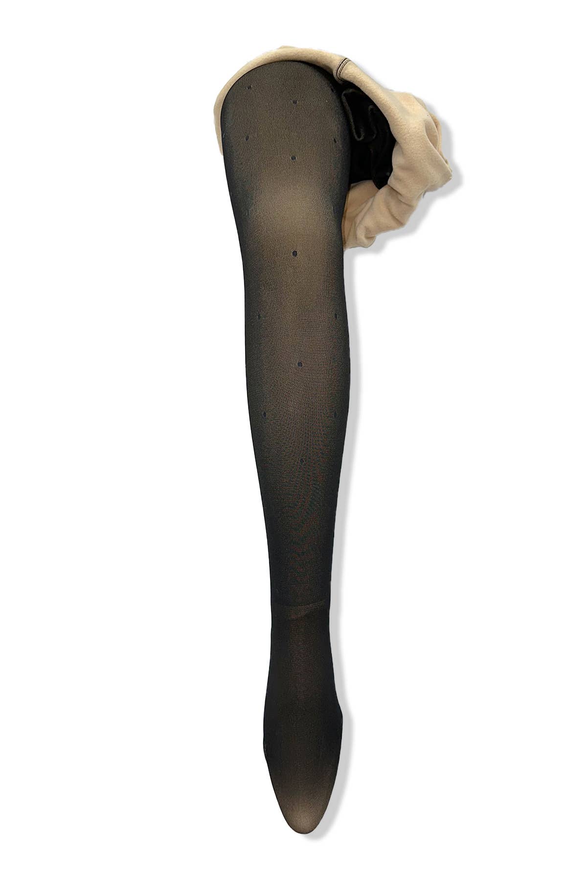 Polka Dot Faux Transparent Fleece Tights (Extended Sizes Available)