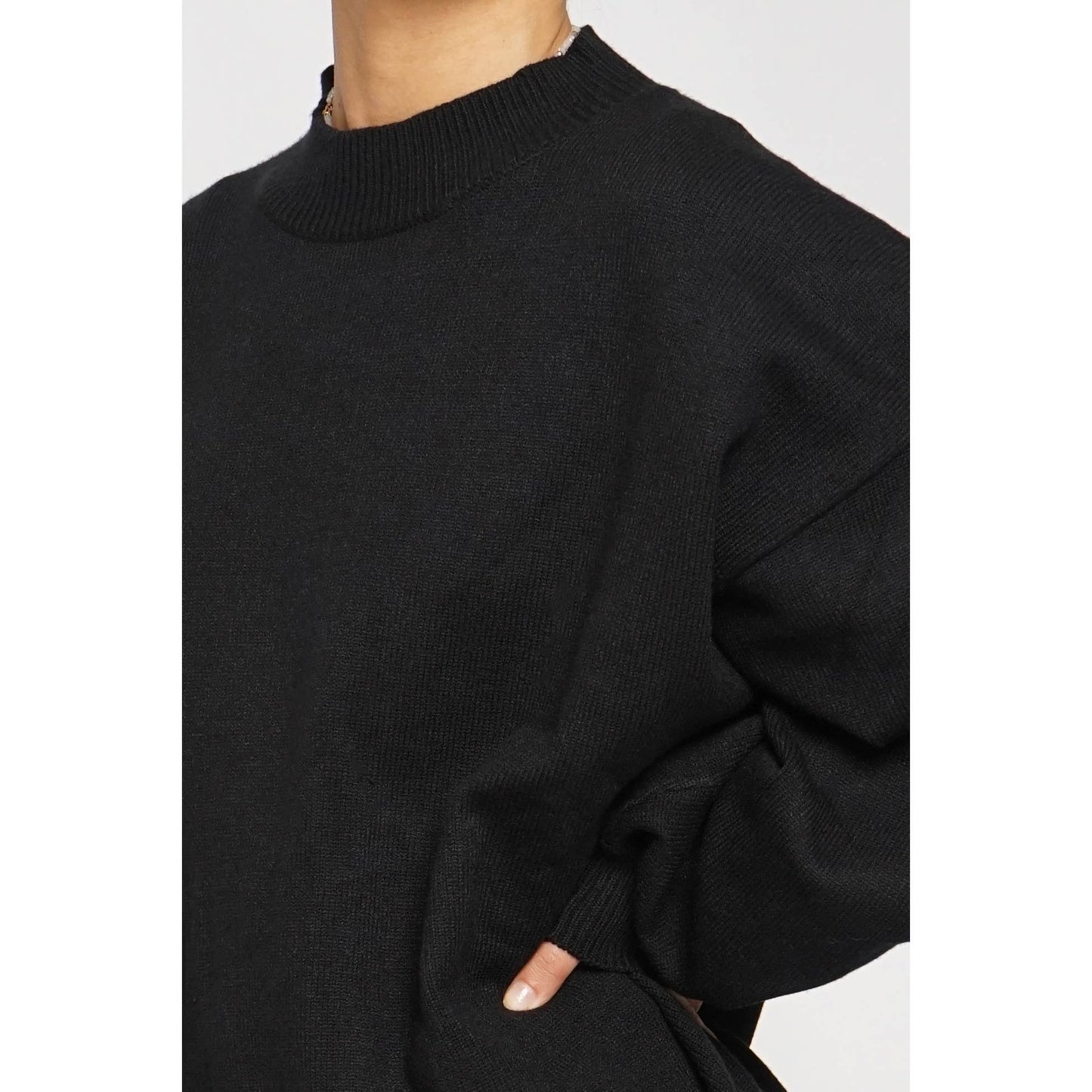 No Problem Tunic Sweater-Black