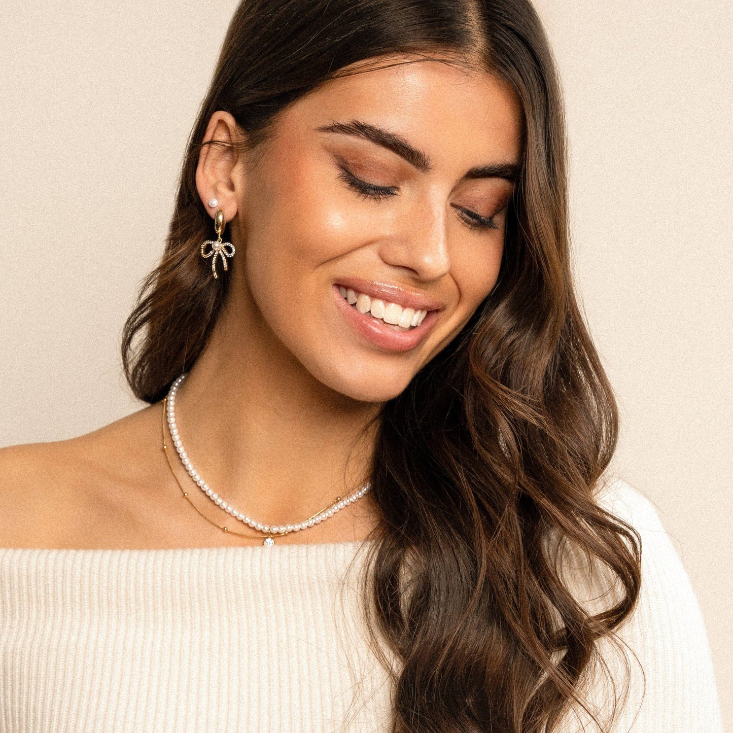 Pearl Bow Earrings