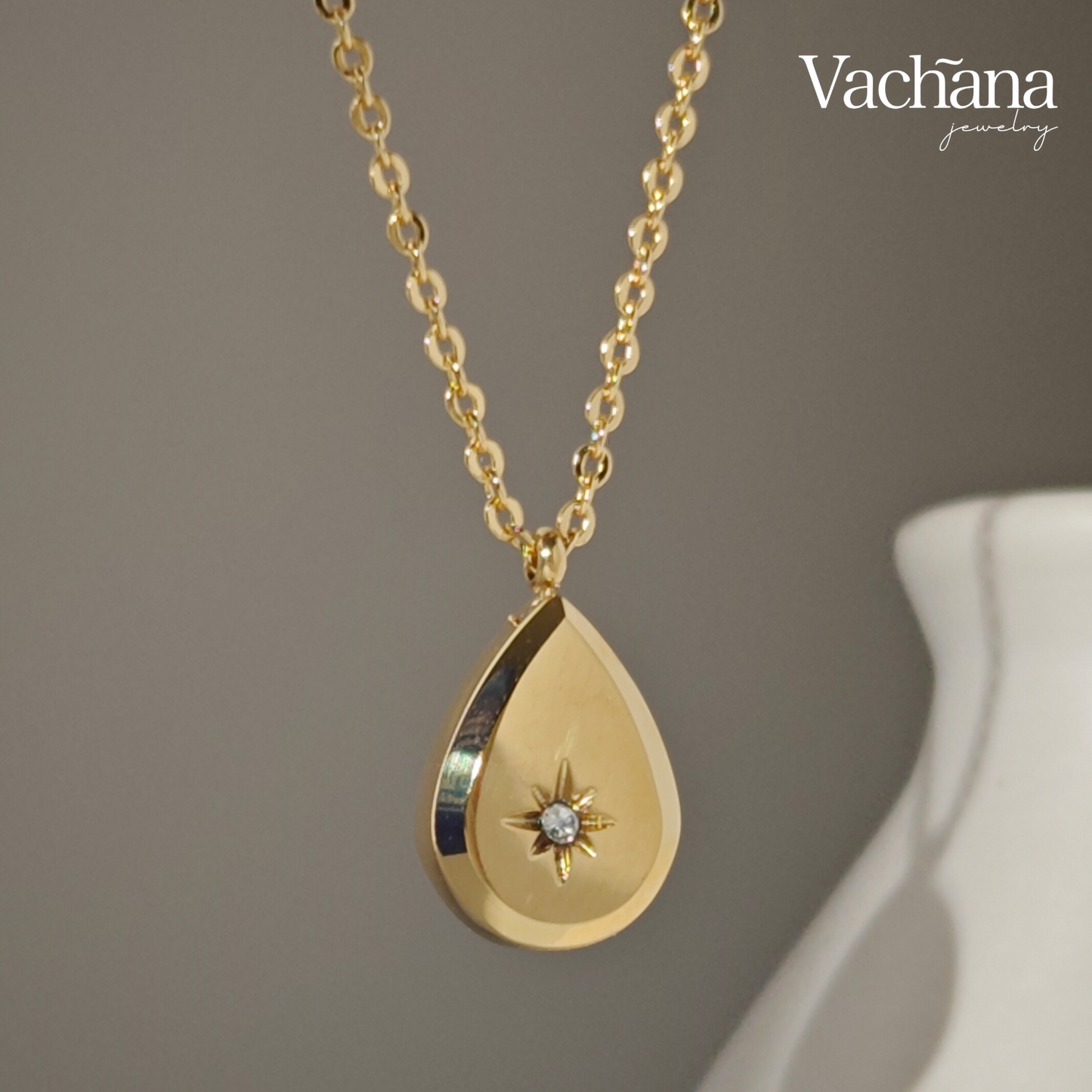 Teardrop North Star Necklace