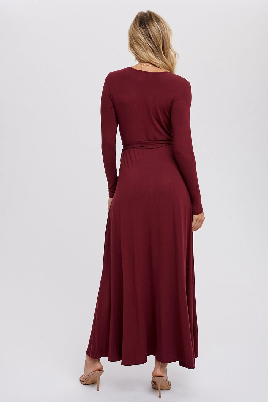Merlot Maxi Wrap Dress