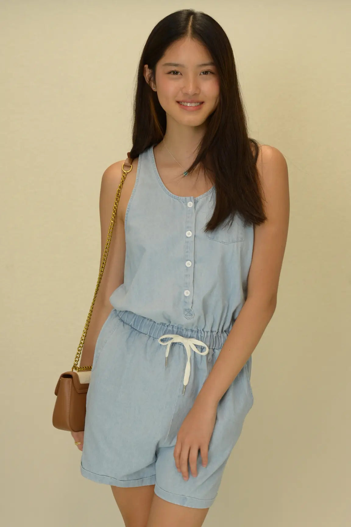 Lillian Denim Romper