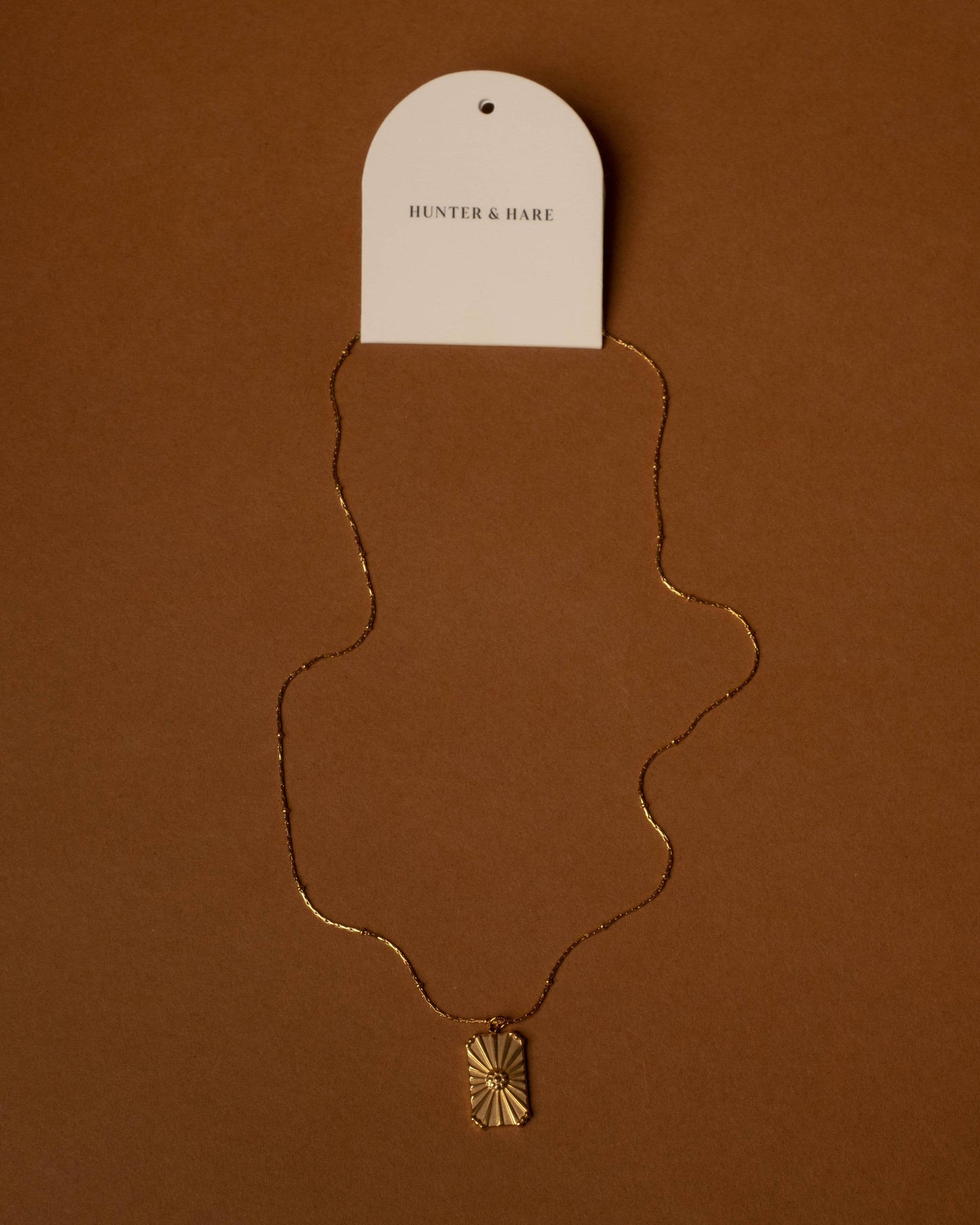 Rectangle Flower Burst Necklace