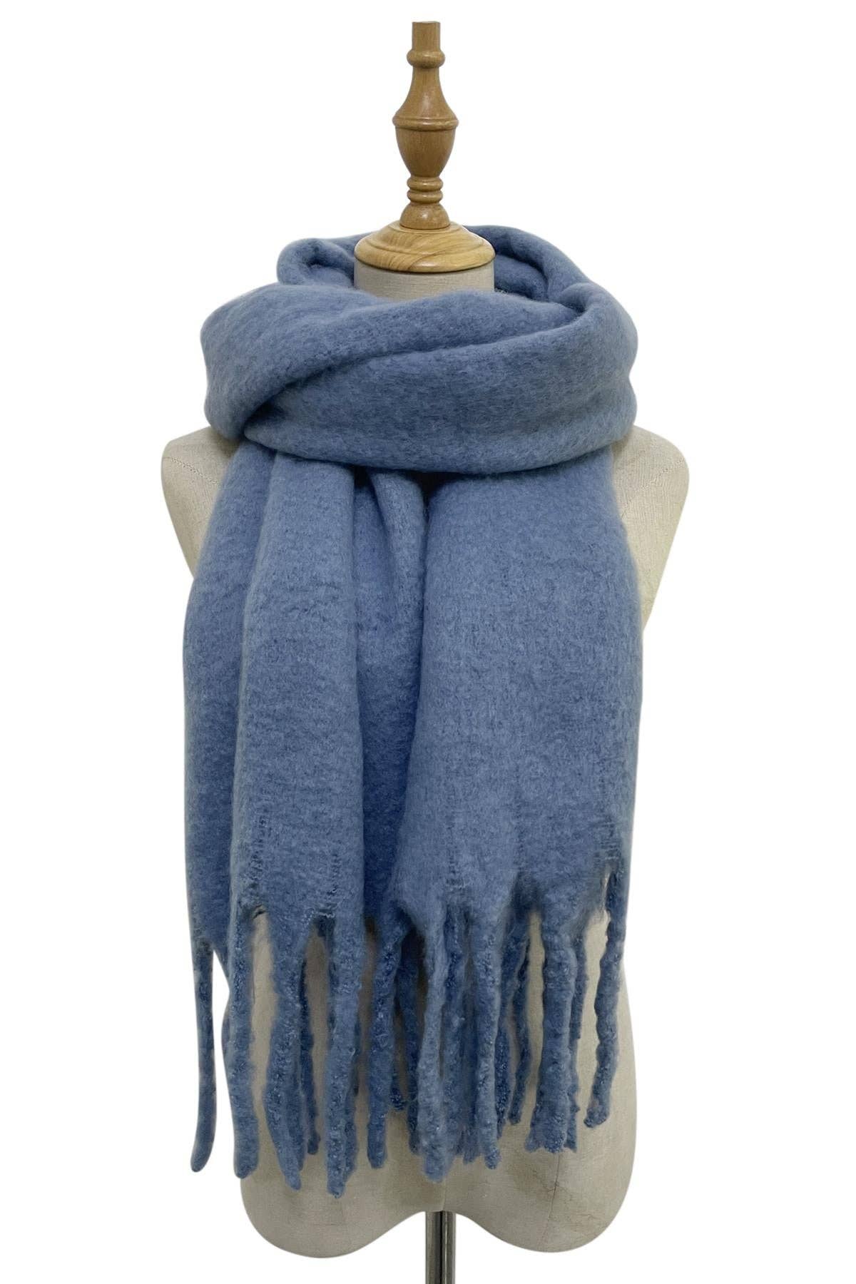 Tassel Blanket Scarf: Beige
