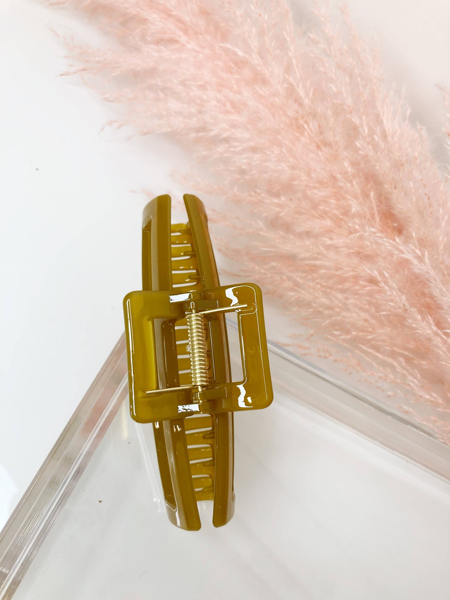 Large Gloss Claw Clip : Green
