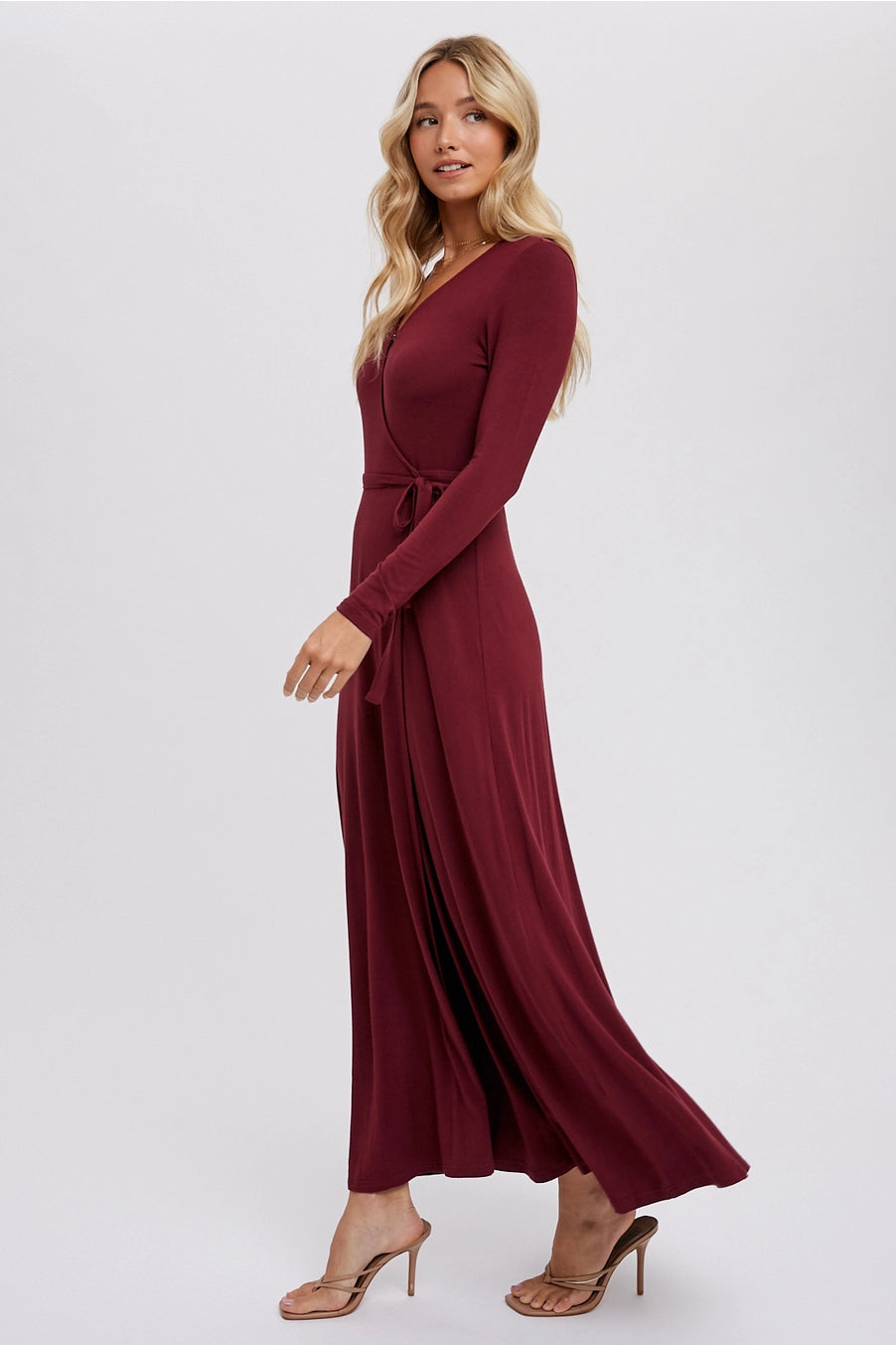 Merlot Maxi Wrap Dress