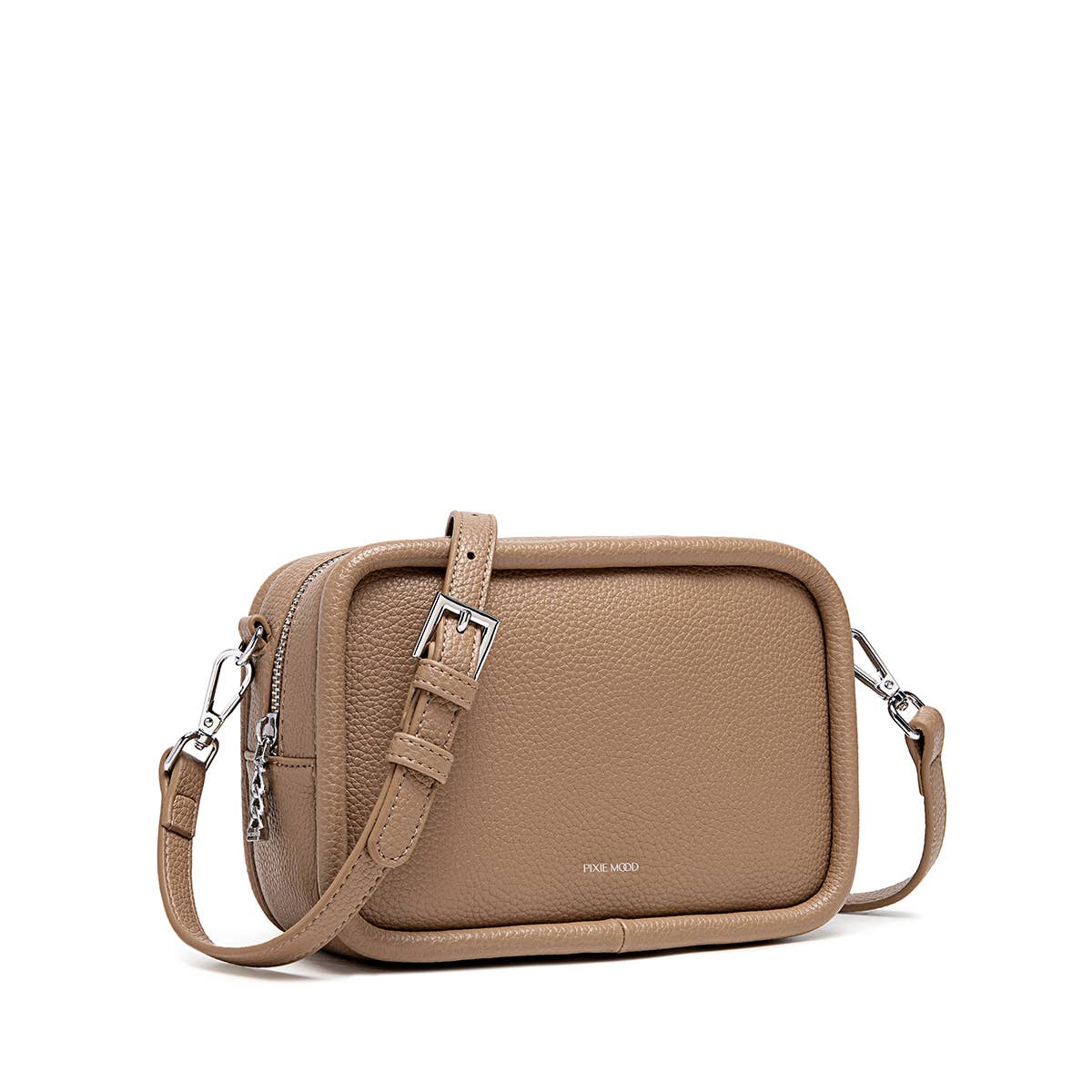 Erika Recycled Vegan Crossbody Bag in Sand Pebbled