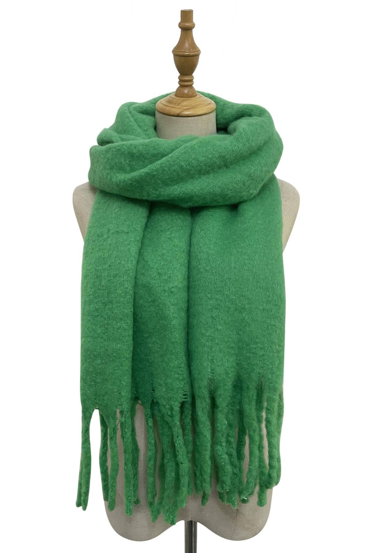 Tassel Blanket Scarf: Beige