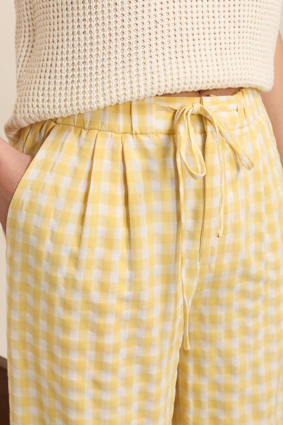 Vichy Trouser in Yellow - FINAL SALE
