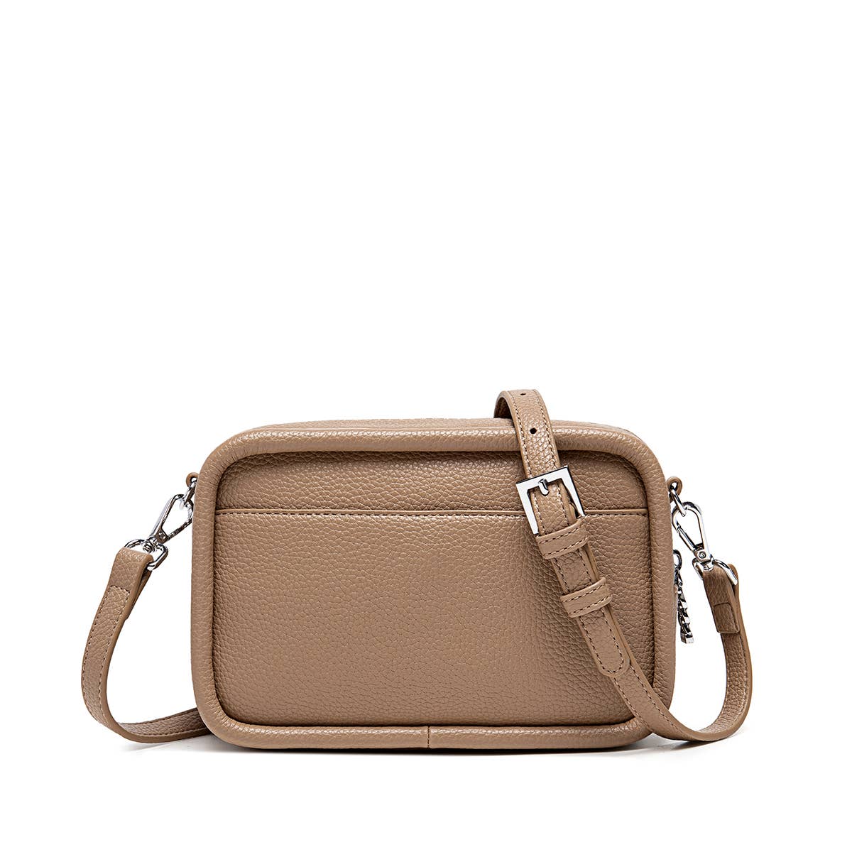 Erika Recycled Vegan Crossbody Bag in Sand Pebbled