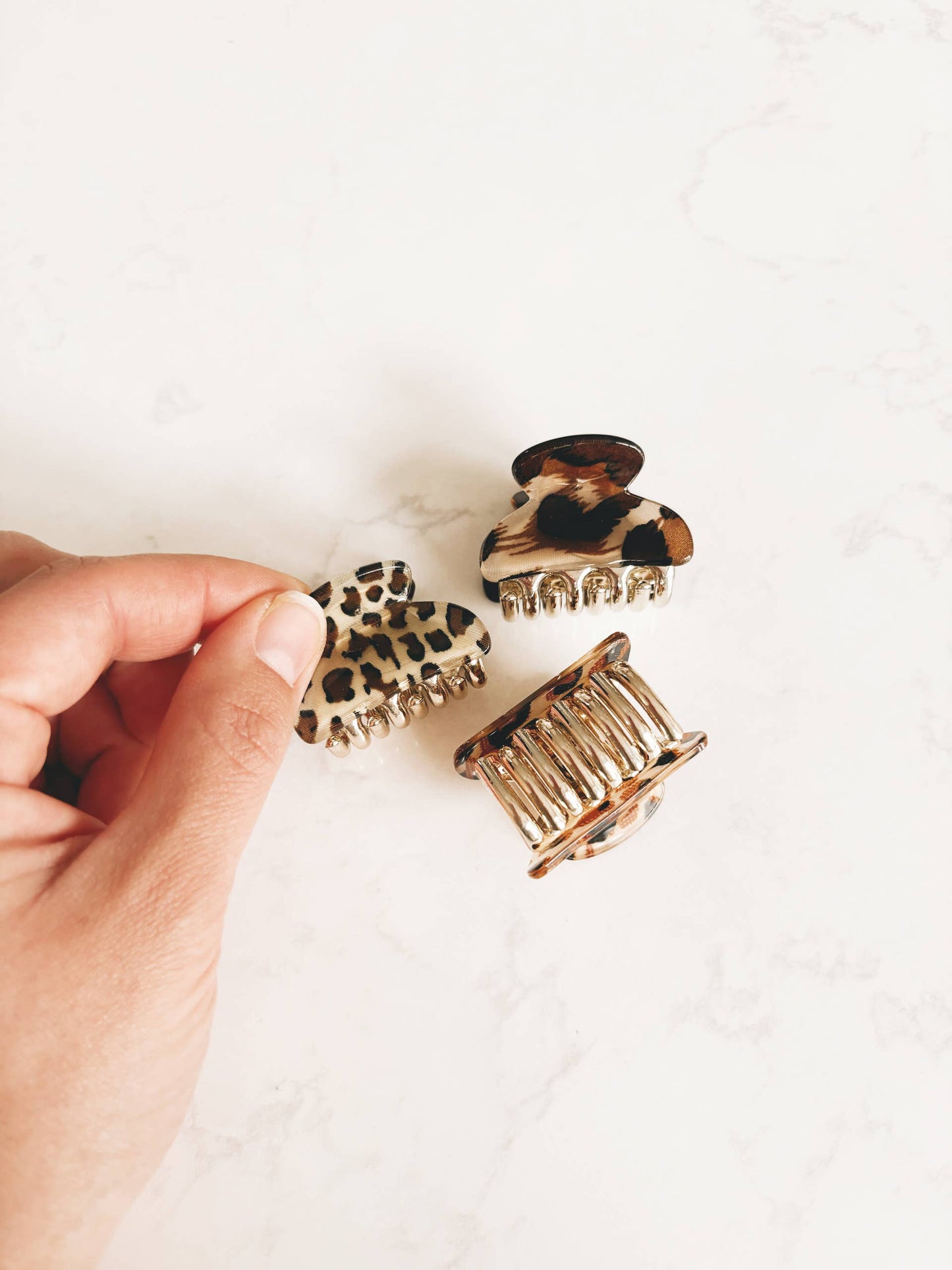 Leopard Mini Hair Clips Set