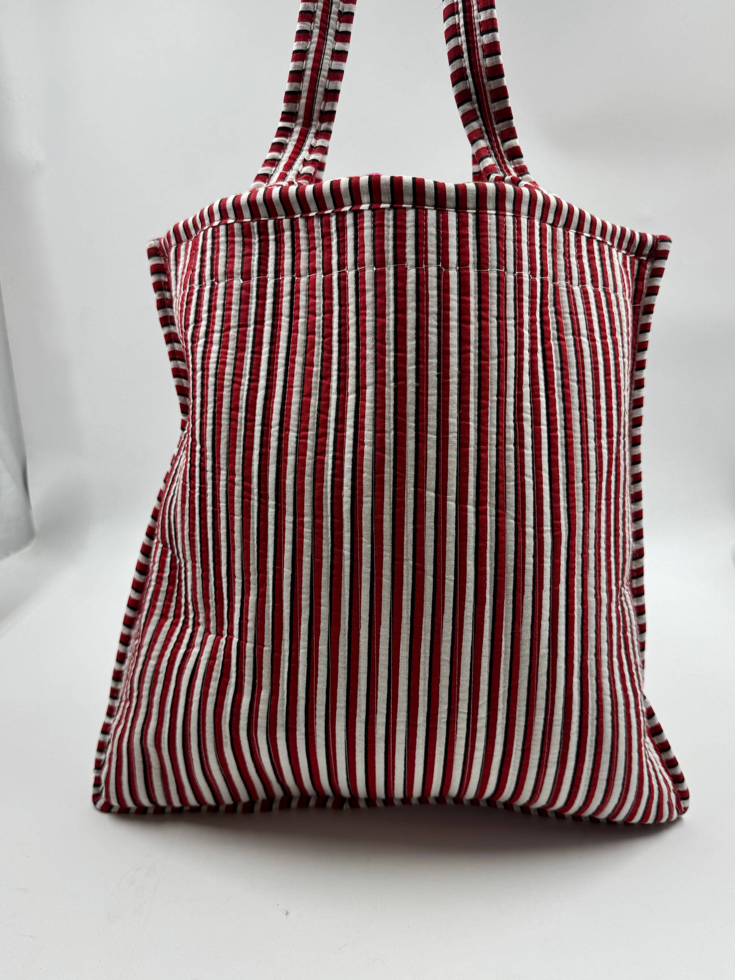 Frill Cotton Kantha Quilted Reversible Tote Bag
