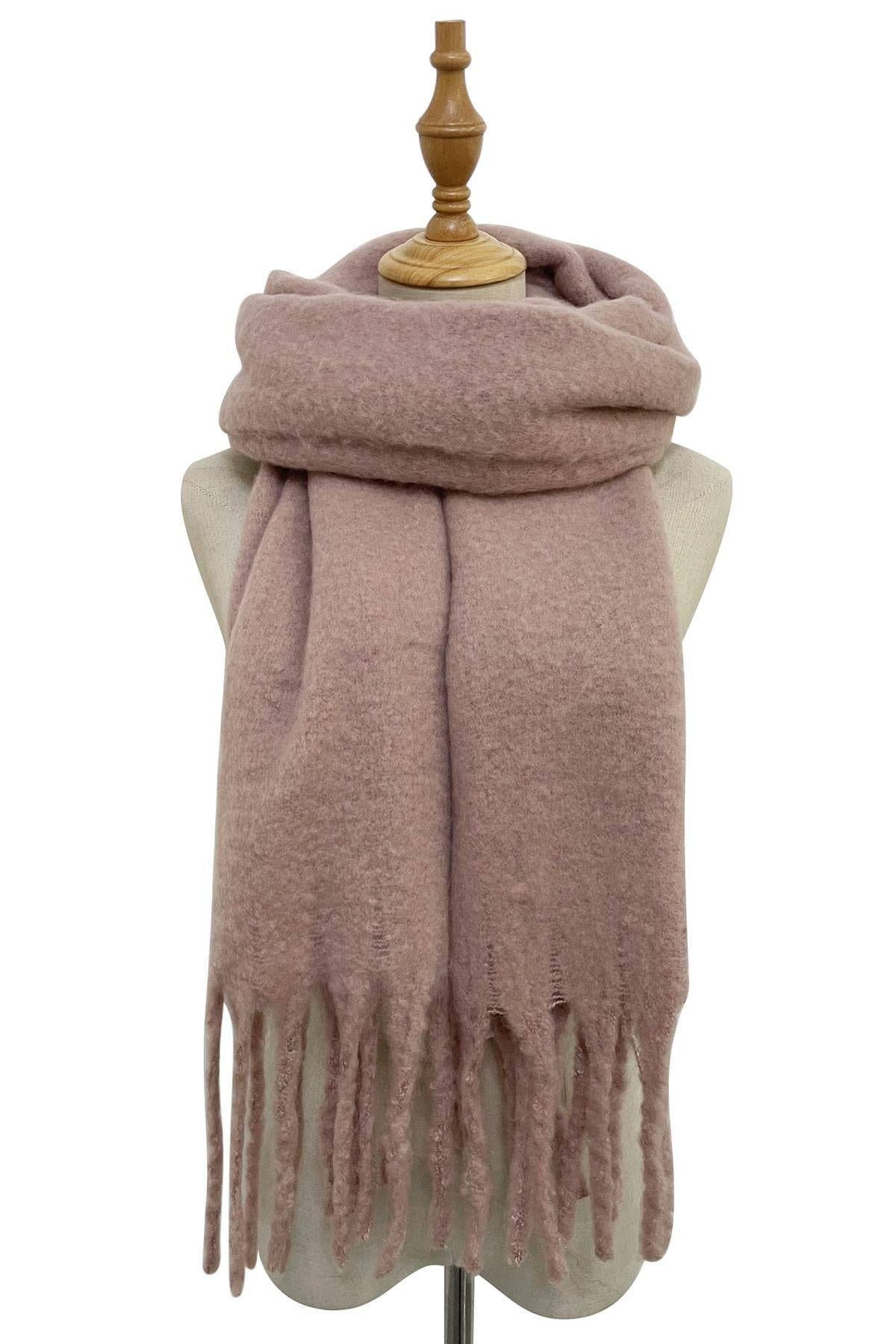 Tassel Blanket Scarf: Beige