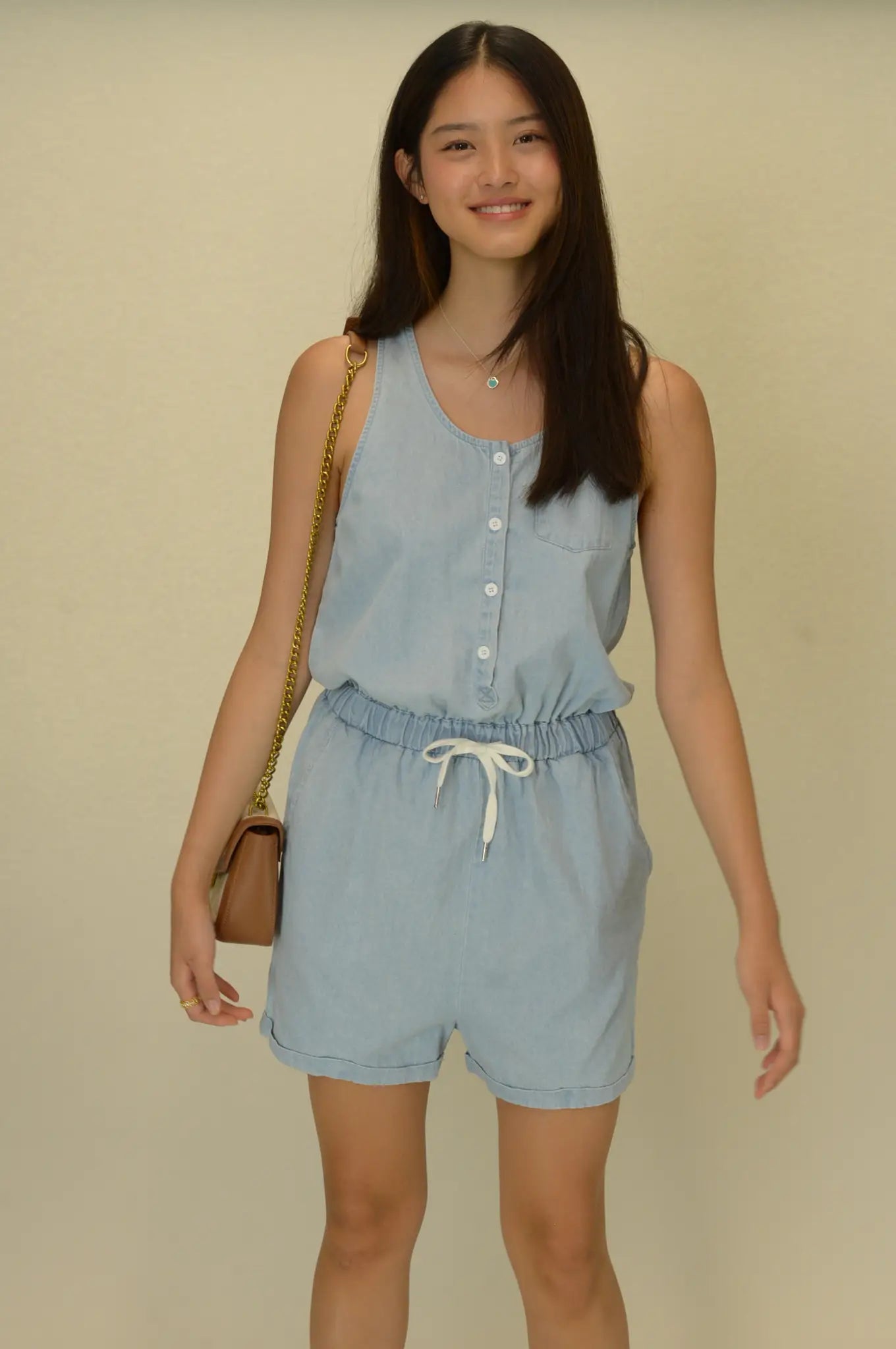 Lillian Denim Romper