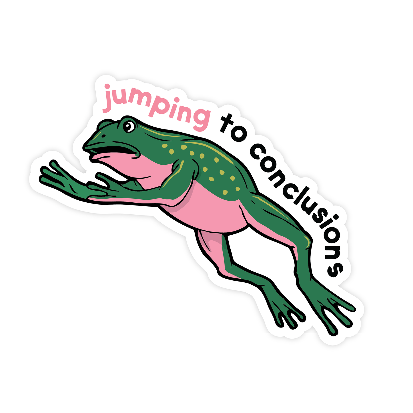 Jumping to Conclusions Funny Frog Magnet