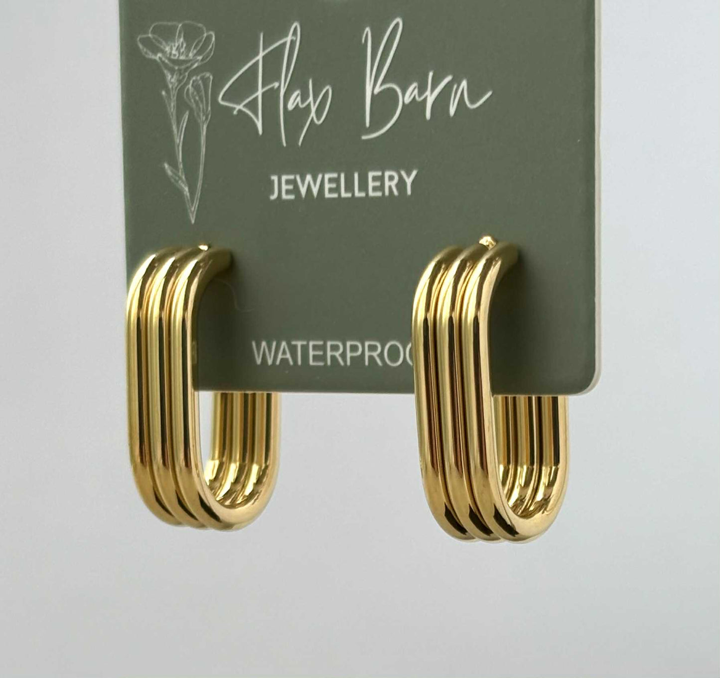 Trio Elongated Hoop Studs