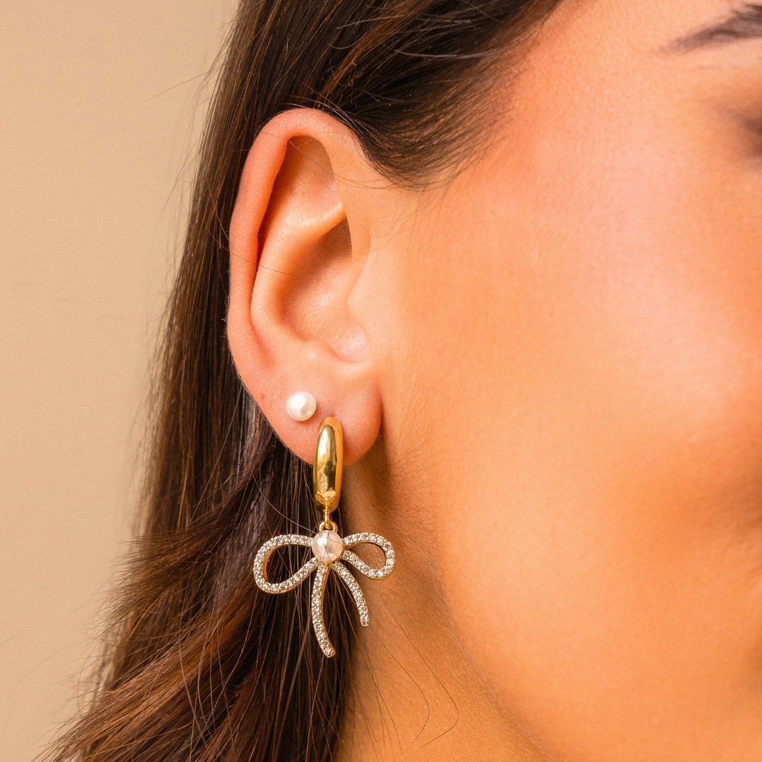 Pearl Bow Earrings