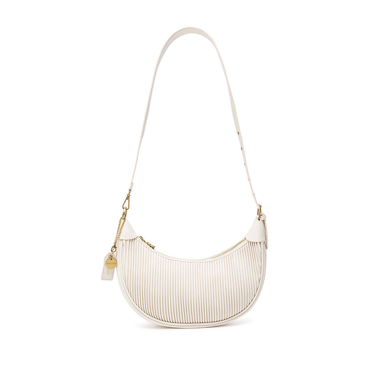 Crescent Recycled Vegan Crossbody in Coconut Cream