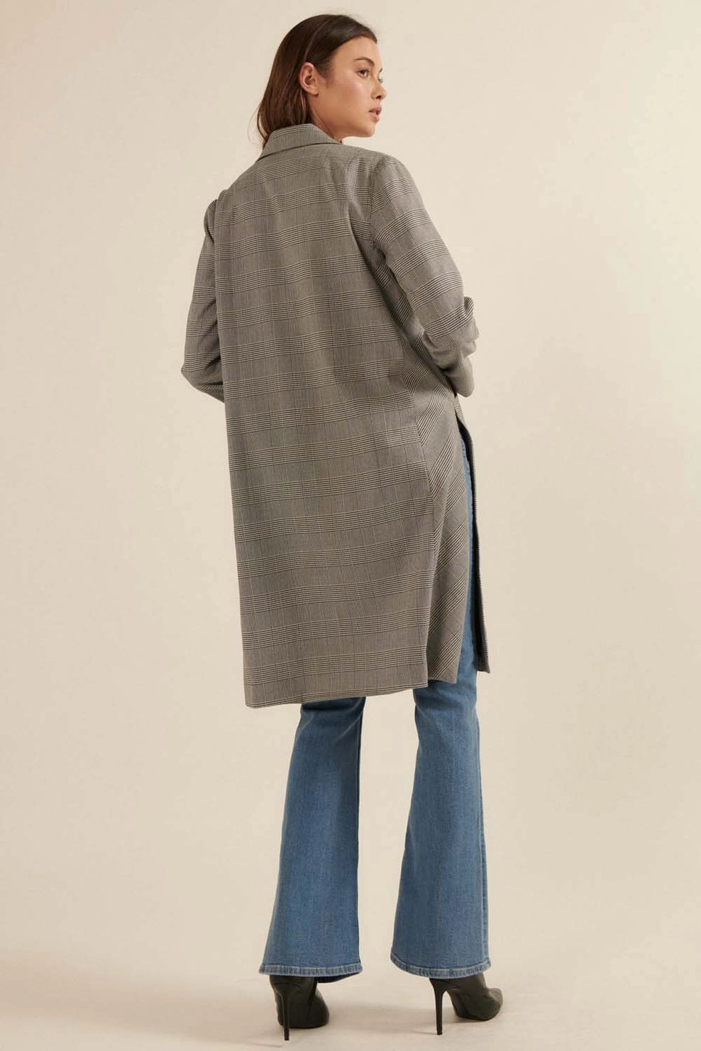 Lia Long Plaid Blazer