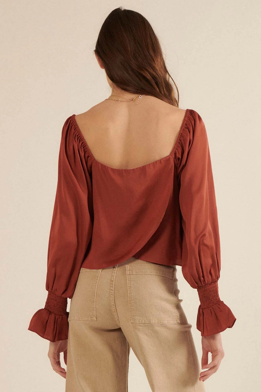 Cinnamon Satin Blouse