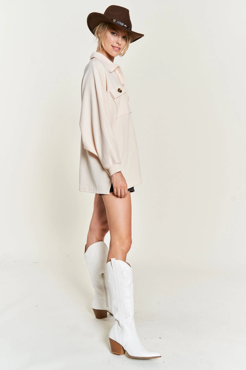 Jane Oversized Top-Cream