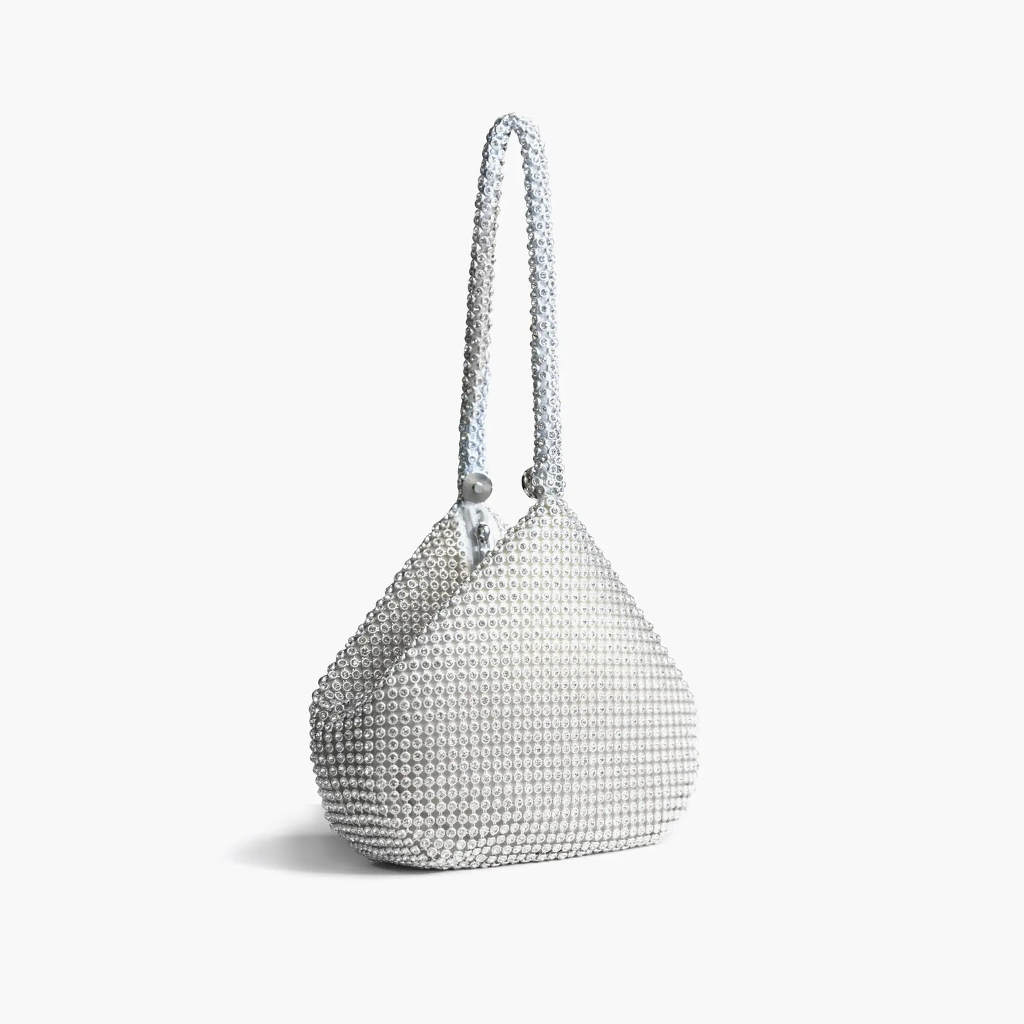 Kiss Me Rhinestone Clutch-Silver