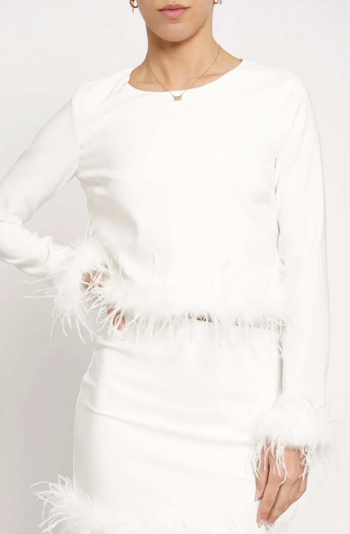Tyne Feather Trim Top