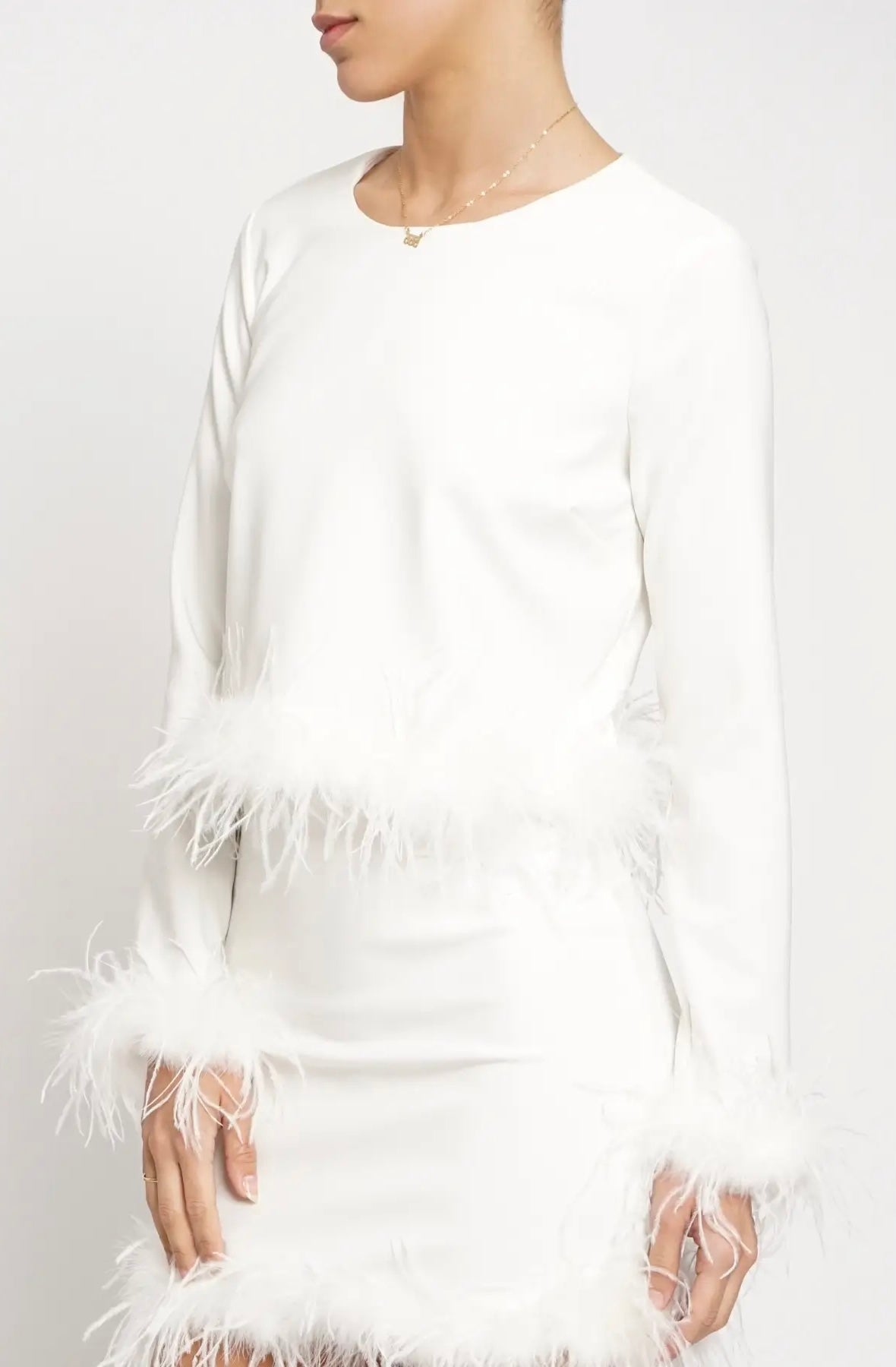 Tyne Feather Trim Top