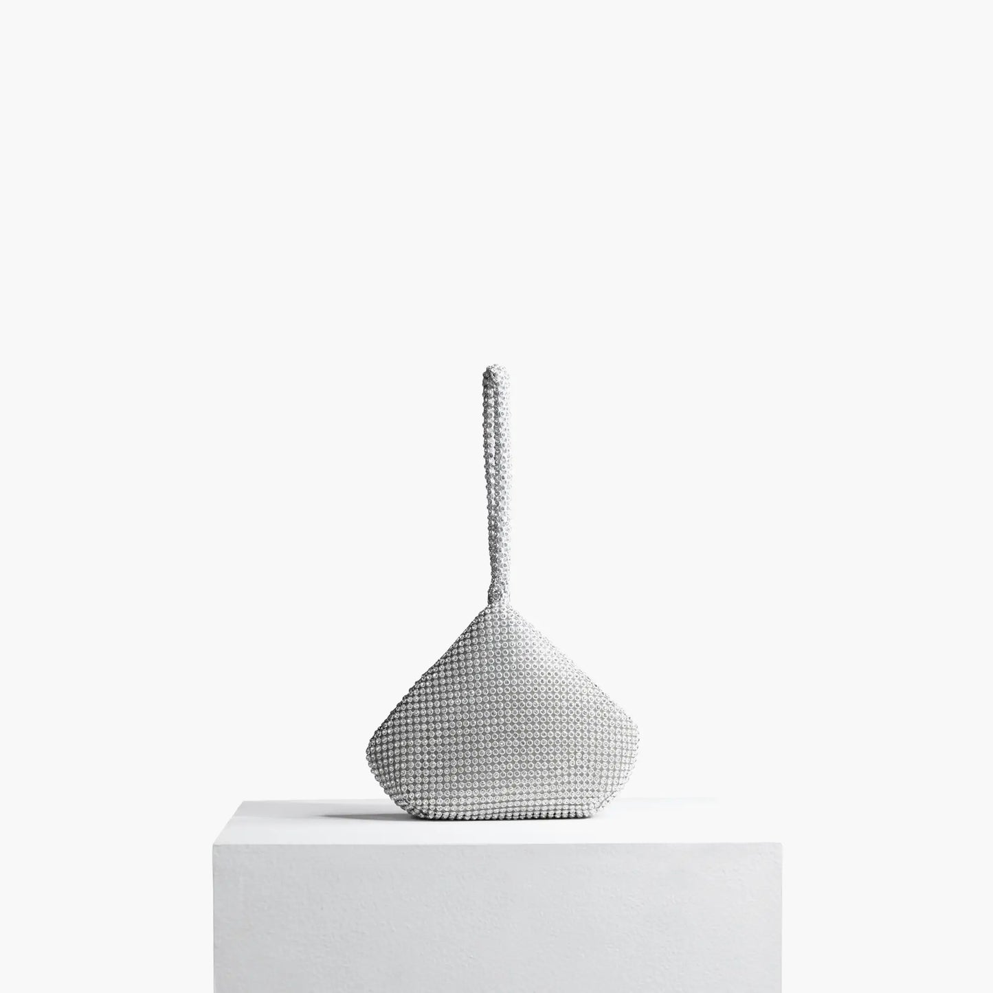 Kiss Me Rhinestone Clutch-Silver