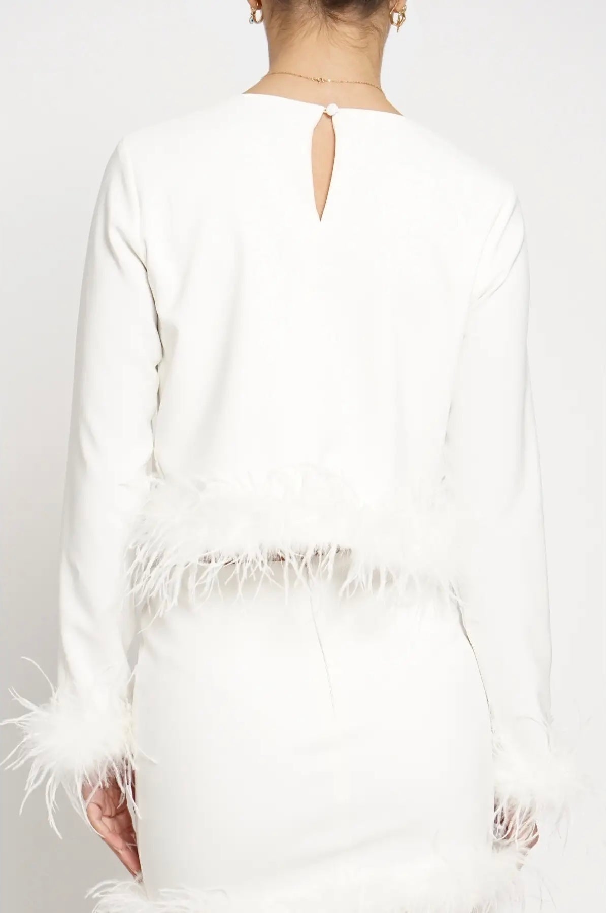 Tyne Feather Trim Top