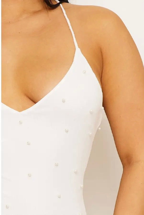 Pearl Beaded Maxi Dress