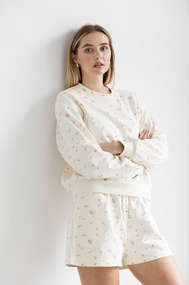 Floral Elastic Crewneck