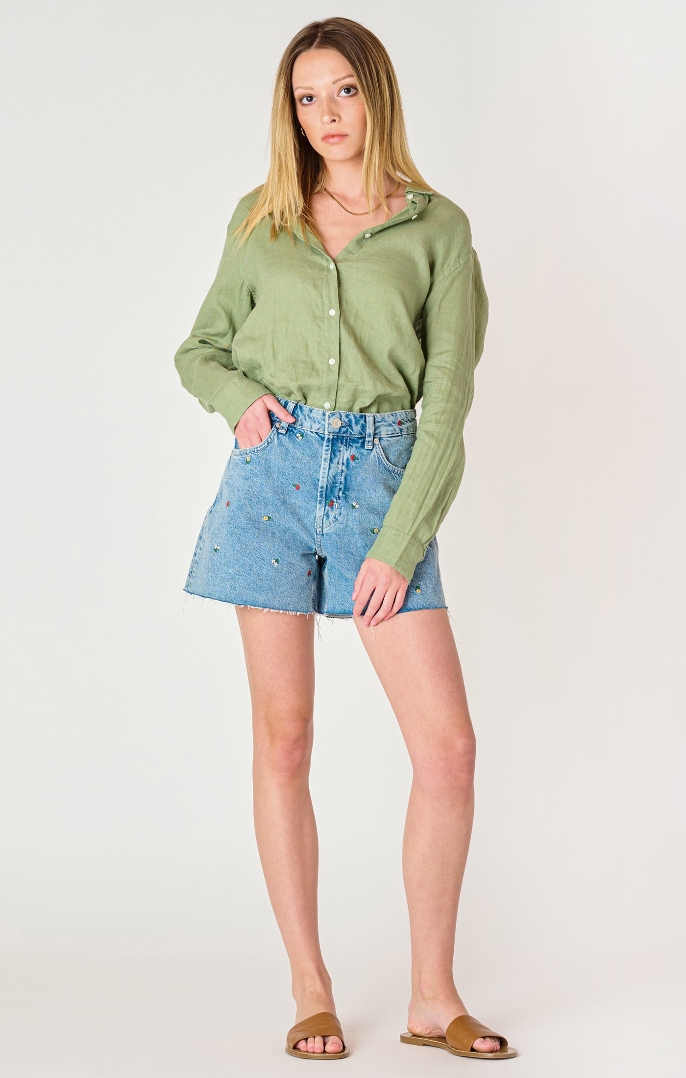 Jenna Floral Embroidered Short - FINAL SALE