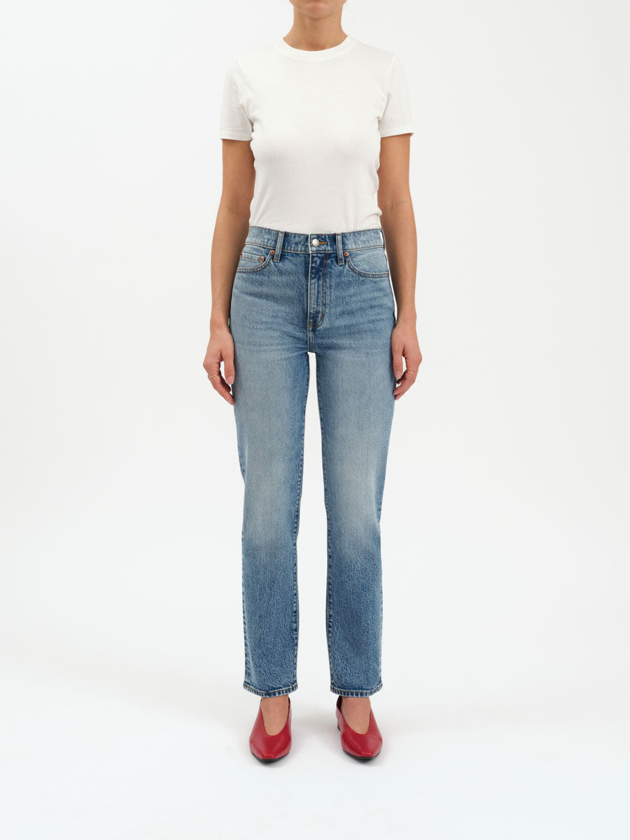 Smarty Pants High Rise Straight Jean in Face to Face
