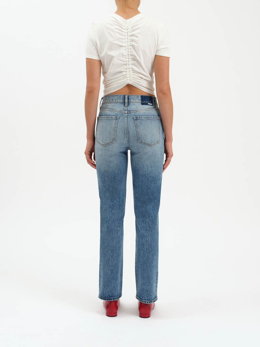Smarty Pants High Rise Straight Jean in Face to Face