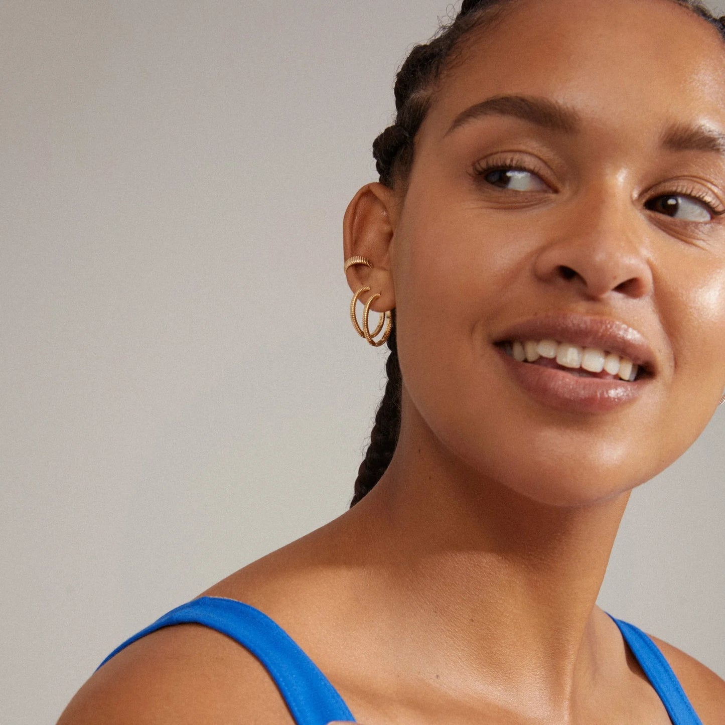 Xena Gold Hoops with Cuff