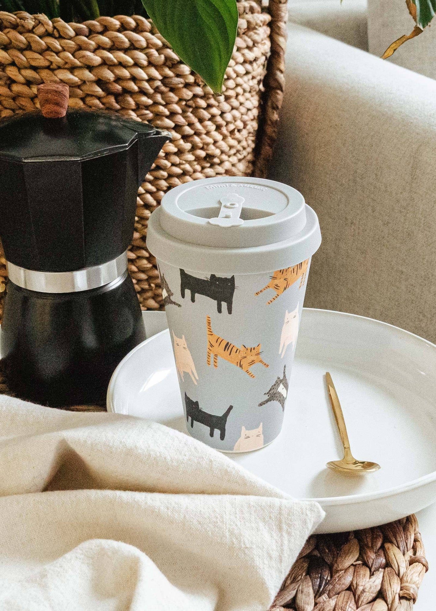 Cat Pepito Cafe Yo Bamboo Reusable Cup