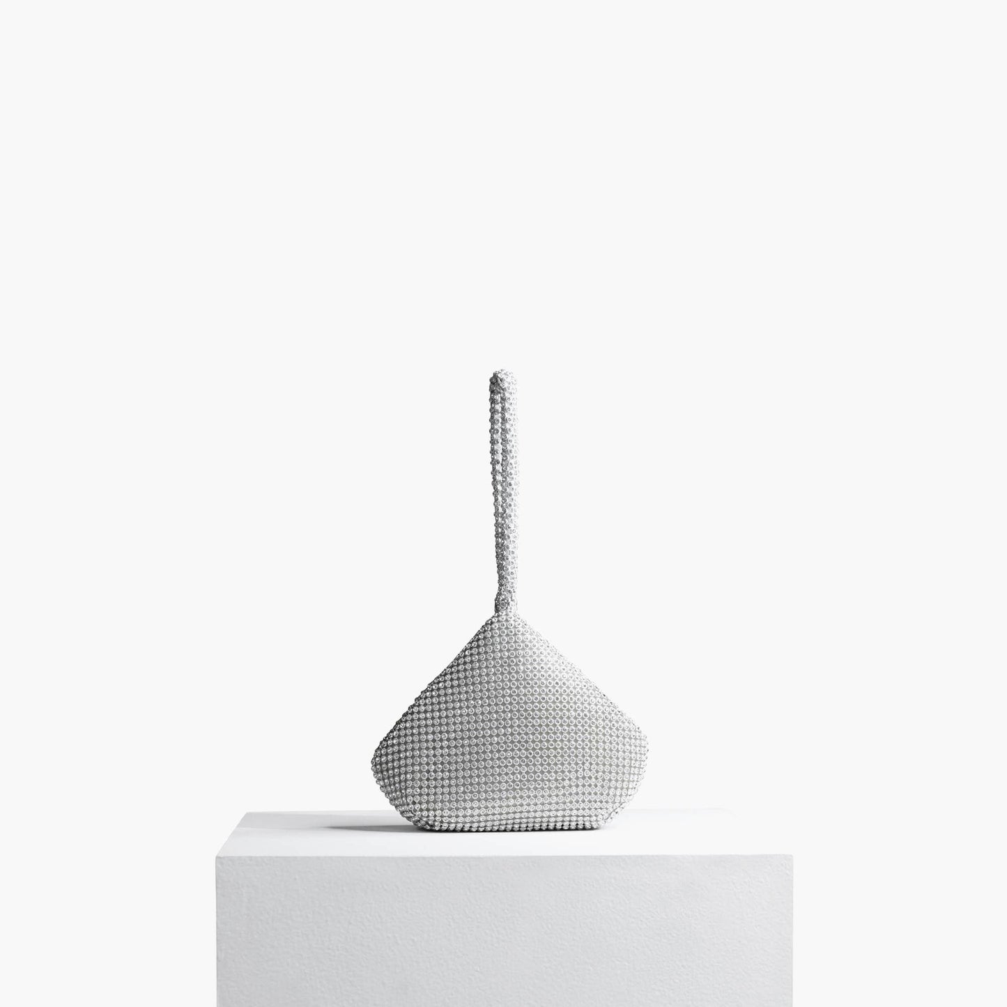 Kiss Me Rhinestone Clutch-Silver