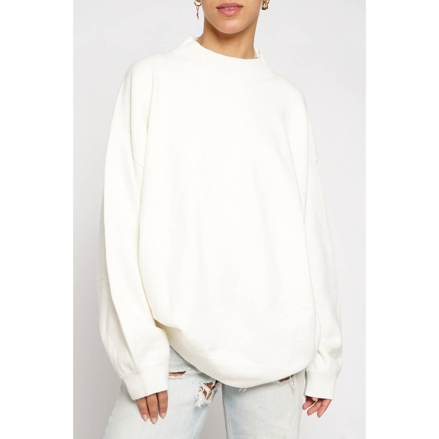 No Problem Tunic Sweater-Cream