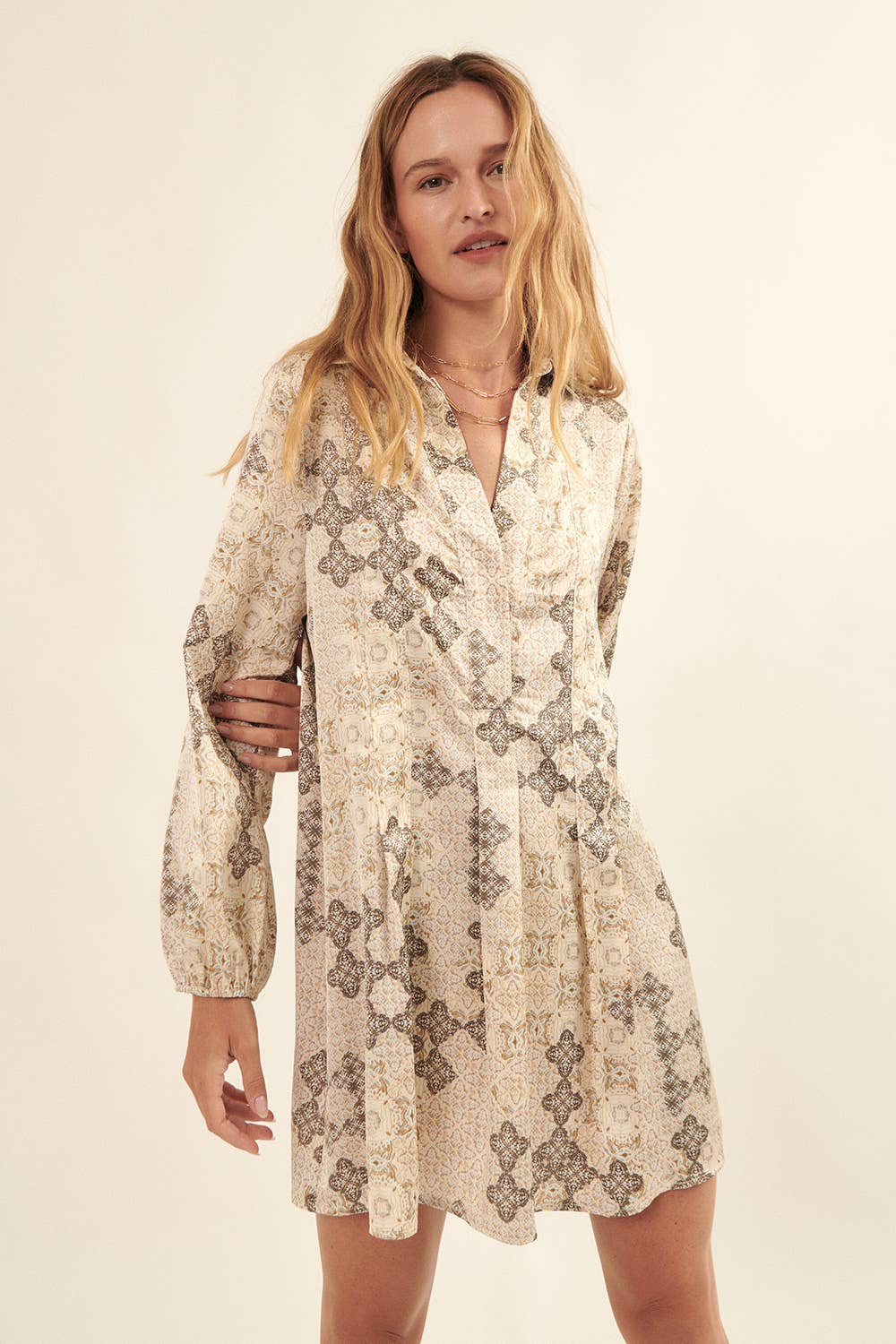 Simone Pleated Mini Dress