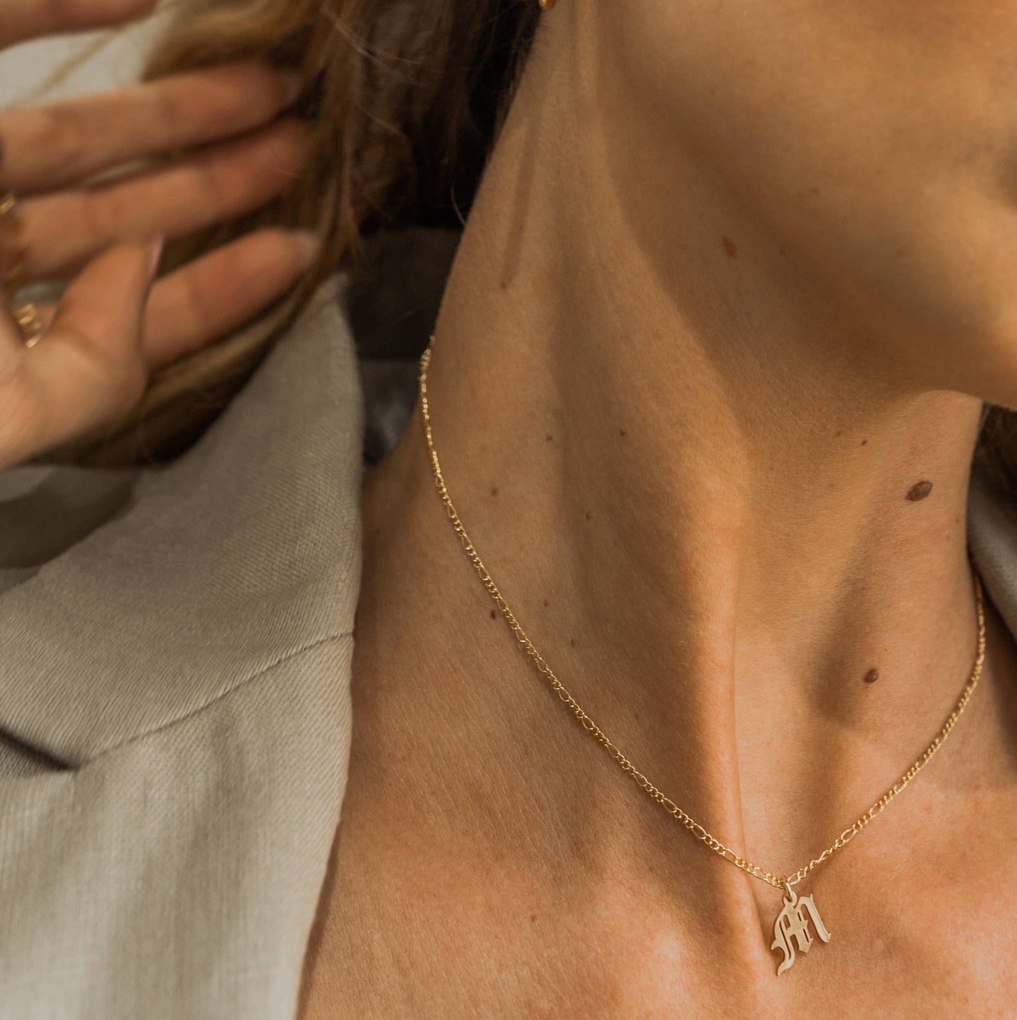 English Initial Necklace