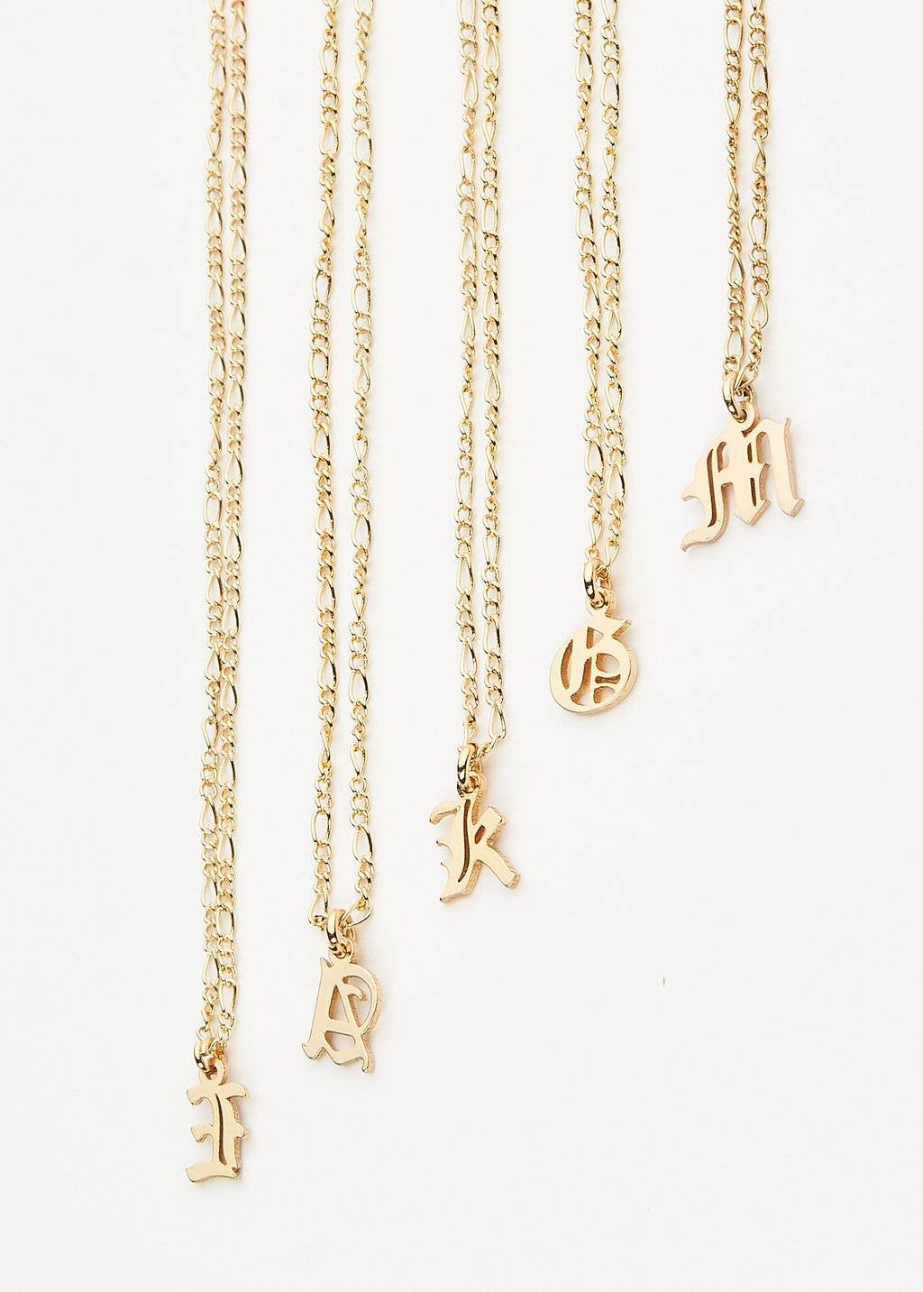 English Initial Necklace