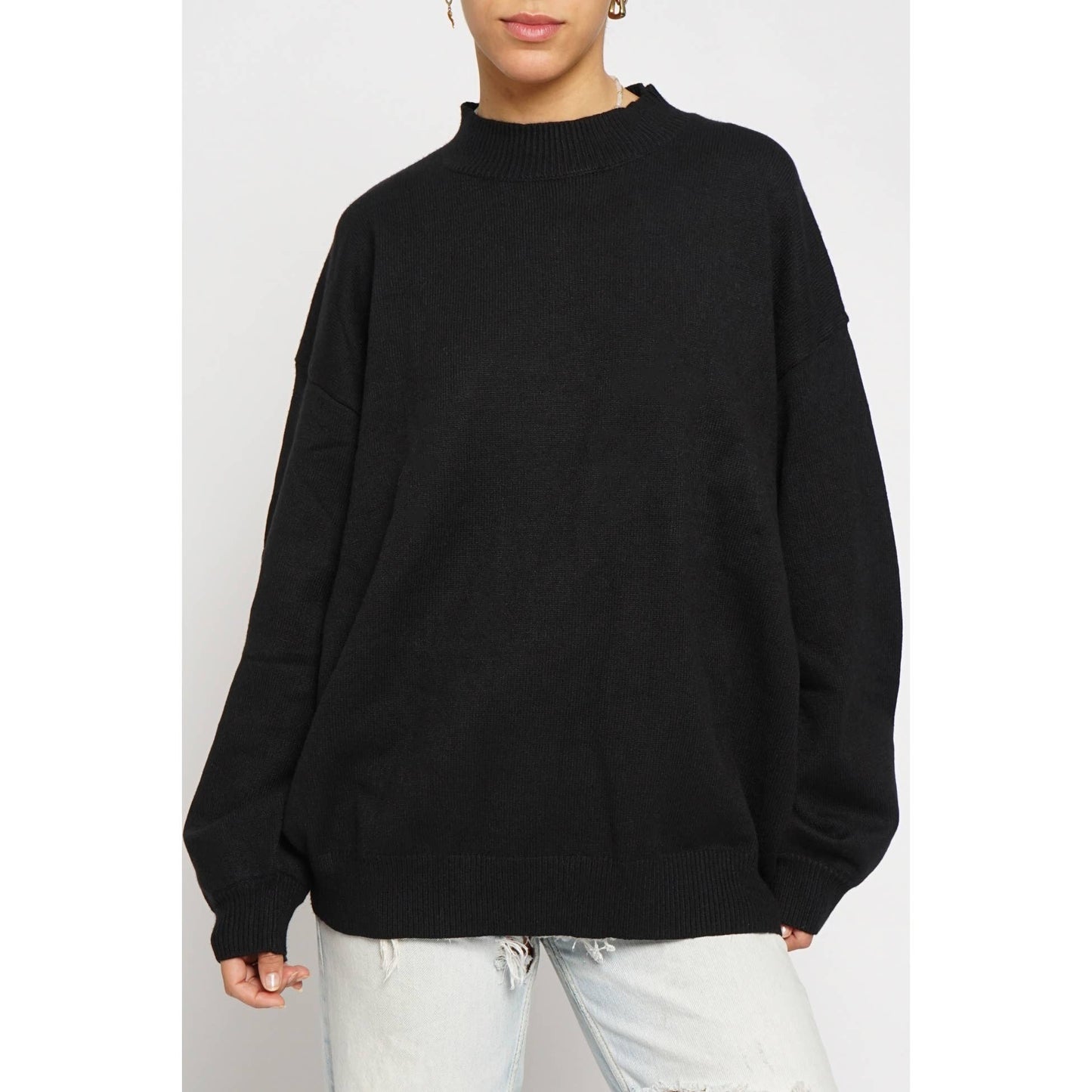 No Problem Tunic Sweater-Black