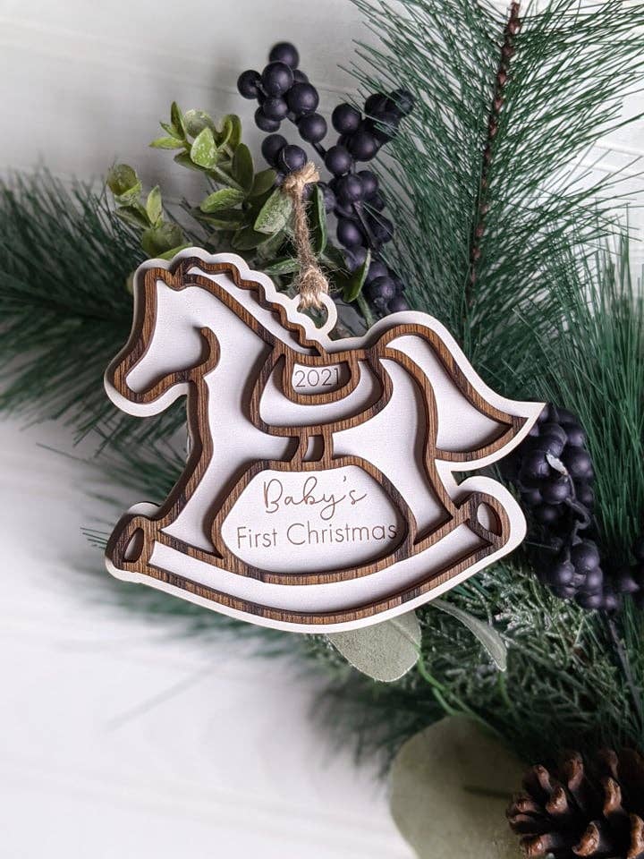 Rocking Horse Baby's First Christmas Ornament 2023