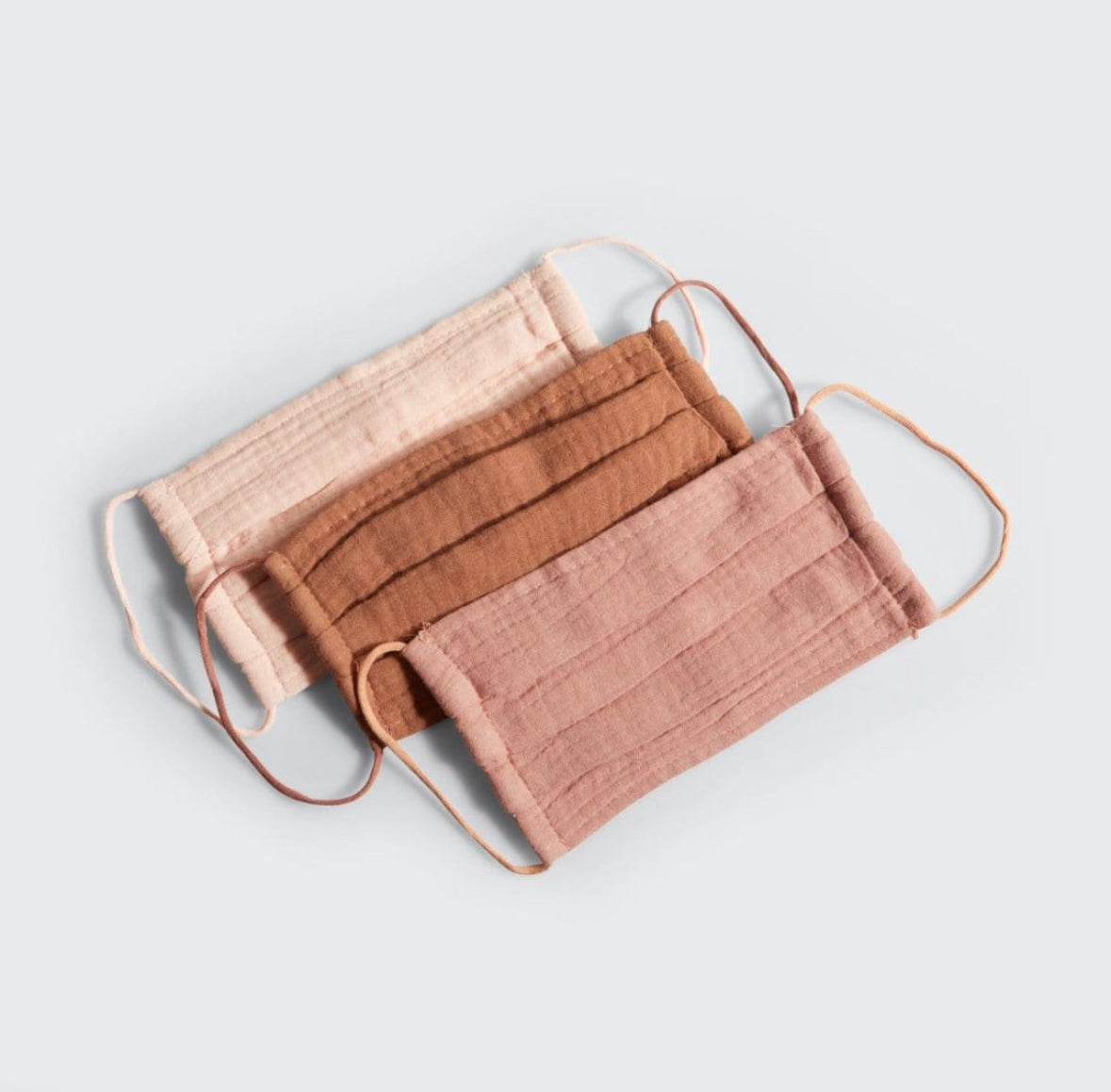 Cotton Mask 3pc Set - Dusty Rose