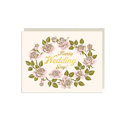 Happy Wedding Day Florals Foil Wedding Card